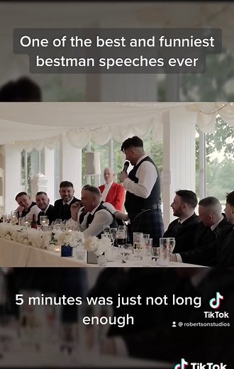 One of the funniest, wittiest and bestman speeches ever. 5 minutes was just not long enough. #hilarious #hilarioustiktokvideos #funnyspeech #fyp #viral #viralvideo #weddingspeech #weddingvideographer #scottishwedding #bestmanspeech