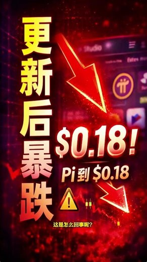 《刚更新就暴跌？Pi 跌到 $0.18，开发者生态出问题了？》#PiNetwork #Pi价格 #Pi跌破018 #加密货币 #区块链 #AppStudio #Pi生态 #Pi新闻 #数字货币