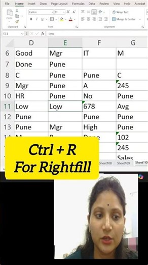 74. "Rightfill & Downfill Functions" - Quick Excel Shortcuts 💫 #excel #exceltips