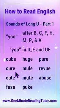 How to Read English - 2 Sounds of Long U Part 1 #americanenglish #readingenglish #phonics