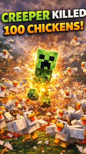 Creeper Killed 100 Chickens in Minecraft 😱| #minecraft #shorts
