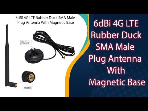 NETBOON 6dBi Rubber Duck Omni-Directional Antenna with Magnetic Base & SMA Male Connector - 3m Cable