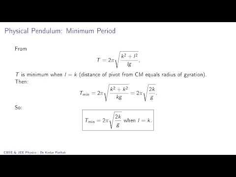Oscillations L10 Physical Compound Pendulum, Torsional Pendulum & Intro to Rolling SHM