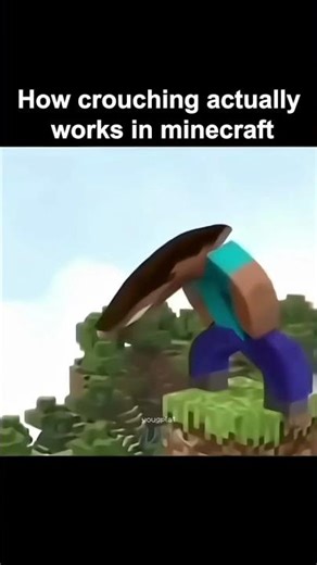 how crouching work in Minecraft 👍🏻 #memes