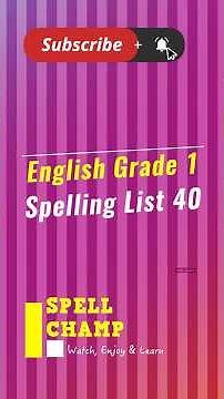 S117 English Grade 1 Spelling List 40 #shorts #spellingwords #spellinglist #spelling #english
