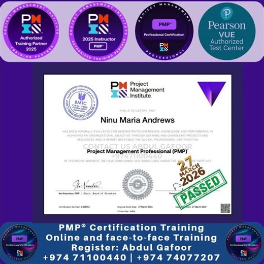 PMP® Success Story 2026 | Congratulations to Ms. Ninu Maria Andrews