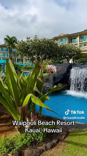 Waipouli Beach Resort in Kauai, Hawaii 🏝️⛰️ #waipoulibeachresort #relaxation #relax #waterfalls #kauai #hawaii #island #nature #fyp #fypシ #viral #trending #reels #fbreels #reelsinstragram #shorts #followformore