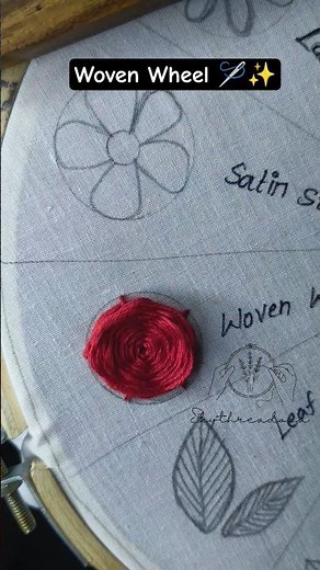 Woven Wheel Stitch Tutorial for Beginners | Easy Hand Embroidery 🌹