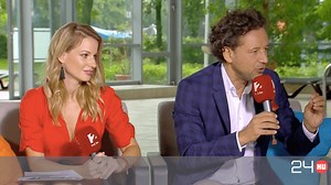 Mádai Vivien és Istenes László ruhában ugrottak a medencébe | 24.hu