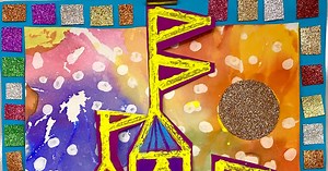 Shape Castles in Paint, Chalk and Oil Pastel Inspired by Paul Klee and Mary Blair