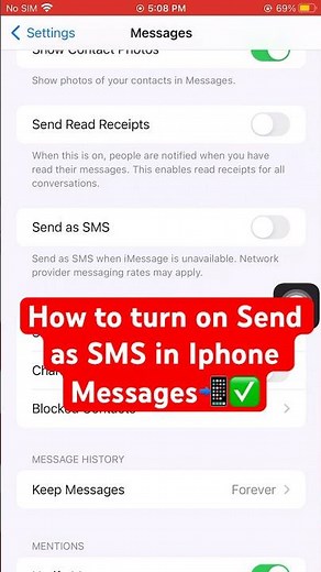 How to turn off Send as SMS in Iphone Messages📲✅ #iphone #tutorial #messages #sms #tipsandtricks