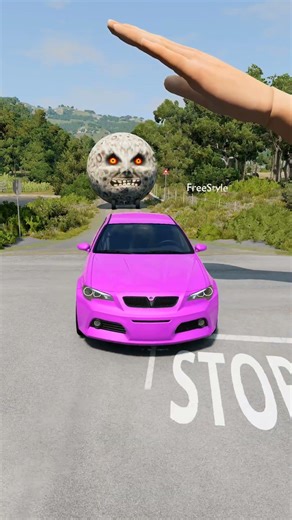 Big & Small Cars vs Giant Hand Slap - BeamNG.drive #shorts