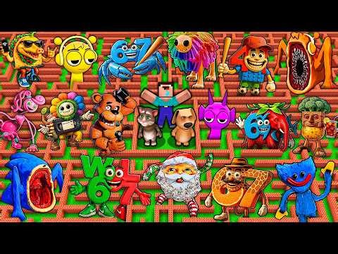 MEGA LABERINTO con un EJÉRCITO de 1000 MEMES y ITALIAN BRAINROTS - MINECRAFT Animación
