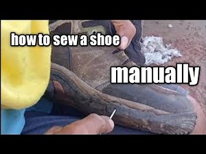 Basic way to sew a shoe manually.