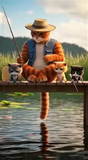 This Cat Dad's Fishing Lesson Has a Surprise Ending