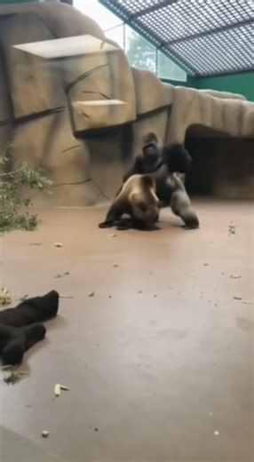 Gorilla Saves Baby From Bear Attack at Zoo | Incredible Moment Caught on Camera #viral #shorts