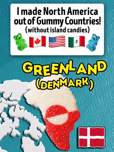 I made North America out of Gummy Countries!#gummy #gummies #map #flag #flags #countries #geography