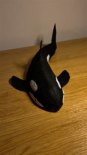🐋🥹🐬 Making an ORCA for my wall ✨ Cardboard Craft | DIY Shark Tutorial #cardboard #diy #craft
