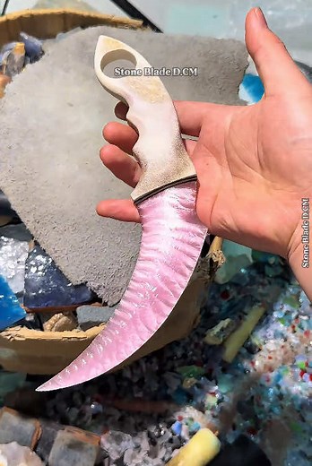 Next Level Ripple Carving on Pink Cat’s Eye Stone