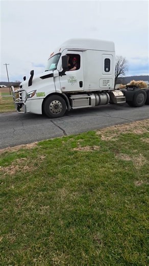 Freightliner Cascadia driving with OEM airhorn to unknown destination in Mount joy pa