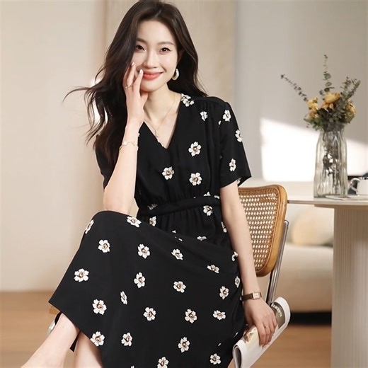 2.1K views | V-Neck Short Sleeve Tie-Waist Floral Dress combines style and grace. #OOTD16668 #Fashionista #TieWaist #FloralFashion #EffortlessElegance | OOTD Malaysia | Facebook