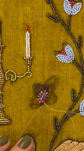 100% hand-embroidered, bead-by-bead and thread-by-thread, this vintage-inspired, one-of-a-kind wall hanging by Etsy seller AugustandForever will bring a whimsical touch to your space 🦢 https://etsy.me/49BcHvk | Etsy