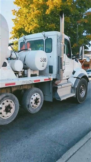 Kenworth cement truck on the road