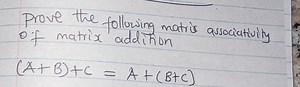 Prove the following matrix associativity of matrix addition:(... | Filo