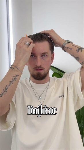 Tuto coiffage middle part #barber #middlepart #tutorial #haircut