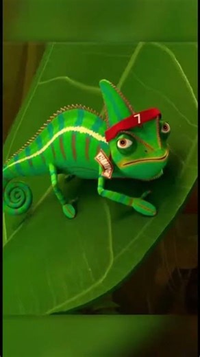 A competitive chameleon struggles to win a hide-and-seek championship