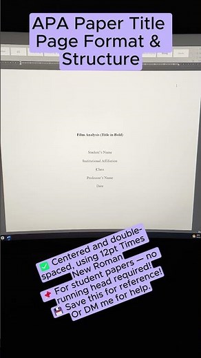 APA Paper Title Page Format & Structure