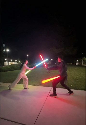 Lightsaber Duel: Cosplay Showdown in Star Wars Style