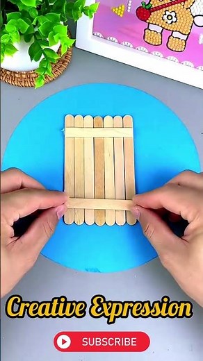 How to Make a Mini Popsicle Stick Bed 🛏️/Cute DIY Craft for Kids & Dollhouse Lovers #popsiclecrafts