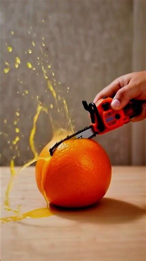 This Tiny Chainsaw Just Sliced Through an Orange😍🍊