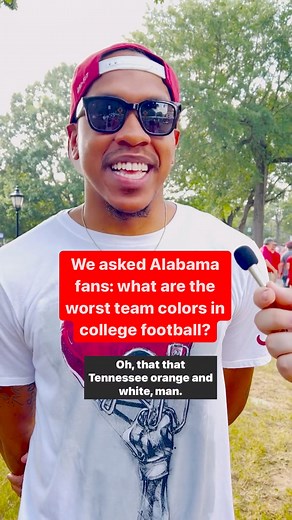We asked Alabama fans: what are the worst team colors in college football? 🏈🐘 Sorry Tennessee! 🫢 #thisisalabama #alabamafootball #teamcolors #secfootball #ncaafootball #rolltide #crimsontide #tuscaloosaalabama #tuscaloosaal #bryantdennystadium | This is Alabama