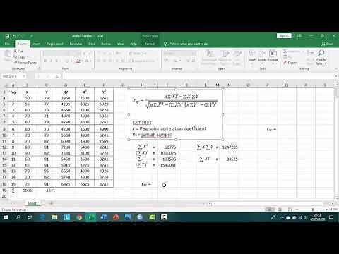 Analisis Korelasi Manual menggunakan excel