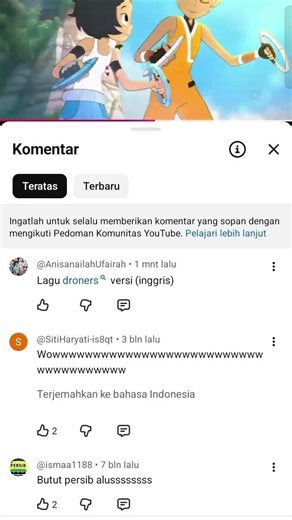 lagu droners versi bahasa (Inggris)