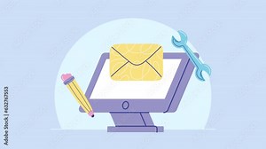 desktop computer tech device animation