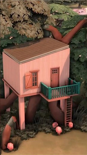Building a Treehouse in The Sims 4 with only the Base Game | Tutorial | Building Ideas #thesims4