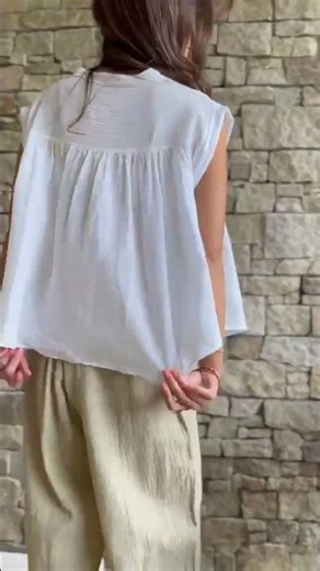 Elsie Pure Cotton Cap Sleeve Blouse White