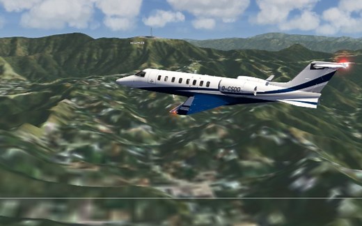 B站上最详细的Learjet 45里尔公务机飞行教程 Aerofly FS 2021驾驶里尔喷气机飞过好莱坞标志