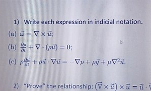 1) Write each expression in indicial notation.(a) \vec{\omega}... | Filo