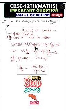 differentiation | ncert 12th math differentiation | cbse pyq derivatives solution
