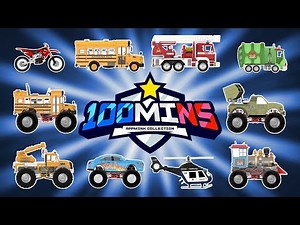 Fire Truck Rescue | Train & Monster Trucks | Police Car Chase - appMink playlist 100 mins