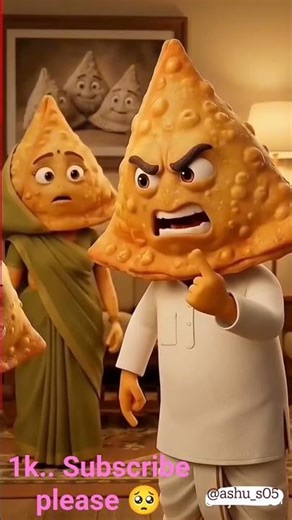 "Samosa aur Jalebi ki prem katha! 🥟❤️ #SamosaLoveStory#FunnyAnimation#ShortsIndia#DesiHumor