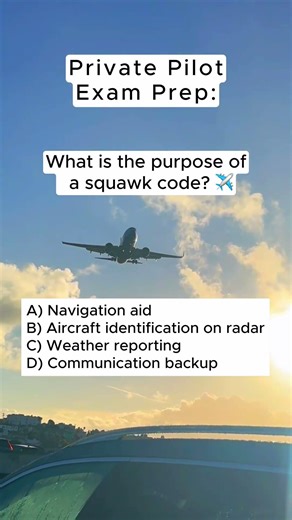 Squawk Codes Explained for Student Pilots | Private Pilot Exam Prep #shorts #aviation #pilot