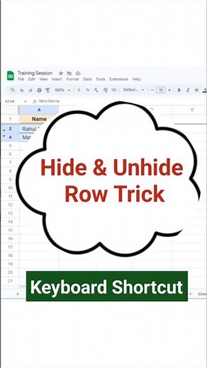 How to Hide & Unhide Rows in Google Sheets | Easy Shortcut #shorts