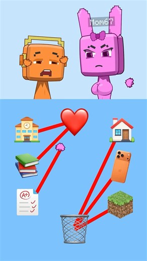 Sprunki-craft Home Or School 🏠🏫 #minecraft #animation #shorts