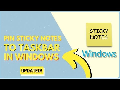 How To Pin Sticky Notes To Taskbar