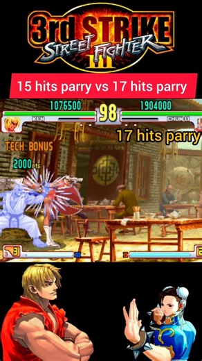 Street Fighter III 3rd Strike Ken 17 Hits Parry 🔥 | #shorts #streetfighter #parry
